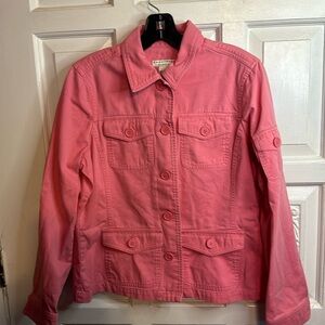 Crazy Horse Liz Claiborne Women’s Lightweight Pink Button Down Jacket Large